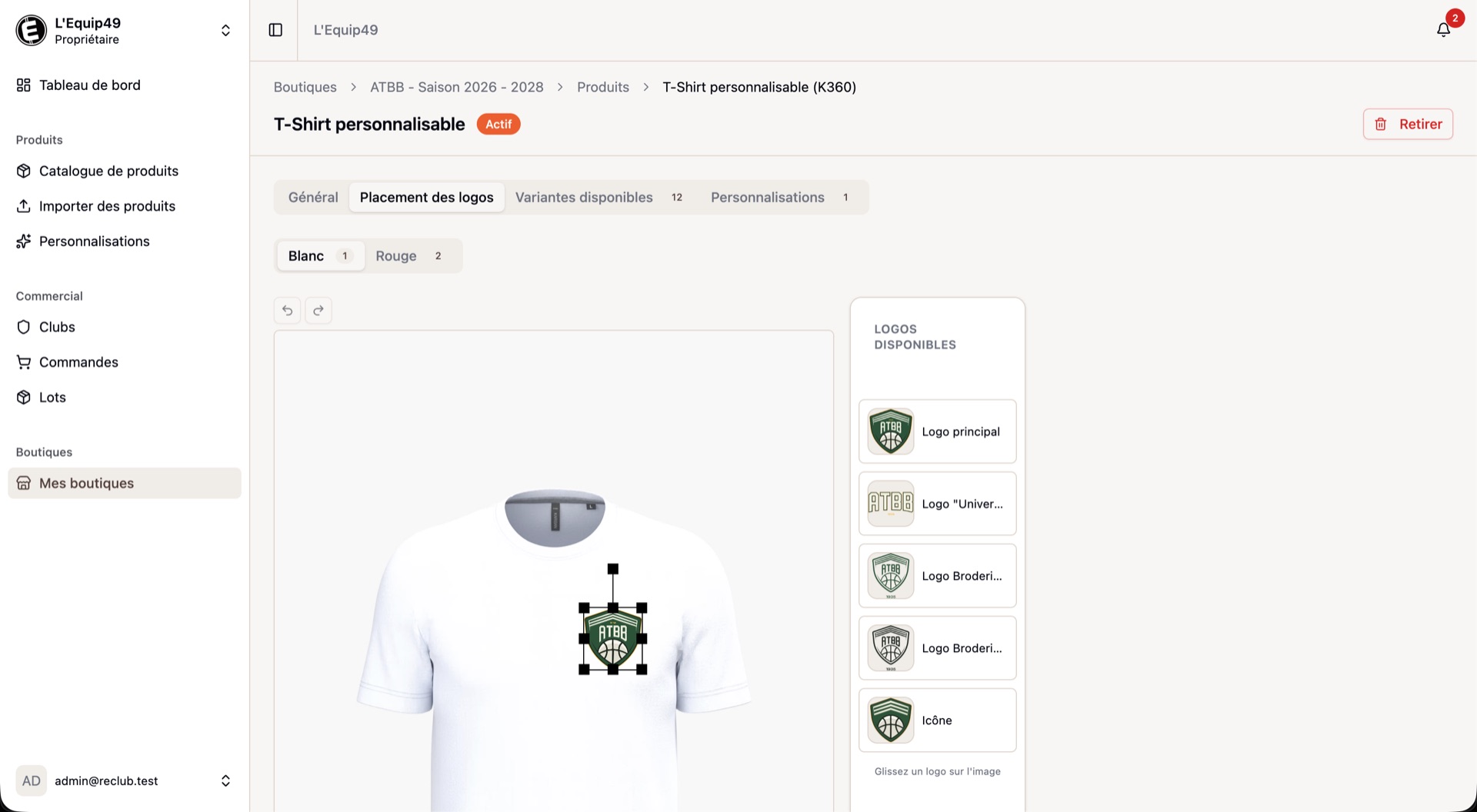 Éditeur de logos Reclub